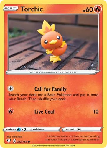 קלף בודד single פוקימון - torchic - Darkness Ablaze - 022/189