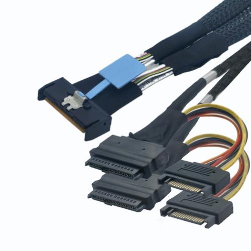 MCIO X8 to 2xSFF-8639 U.2 65cm Cable