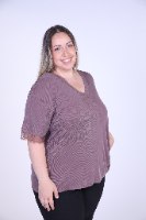 חולצת שימי פס תחרה סגולה