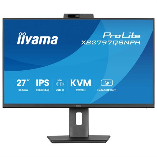 IIYAMA 27’’ QHD 75Hz 1ms Webcam USB-C PD96W IPS Monitor