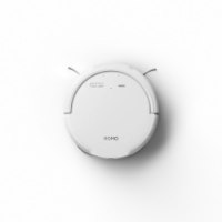שואב אבק רובוטי DJI ROMO S – לבן נראה מלמעלה עם שם המותג וכפתורים על רקע לבן