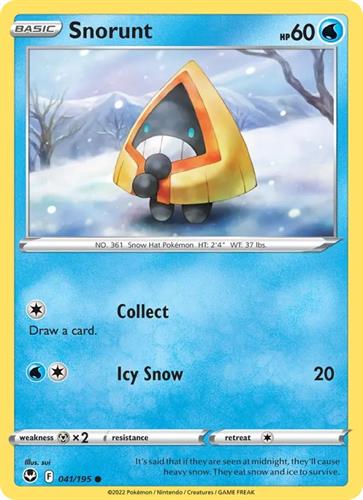 קלף בודד single פוקימון - snorunt - Silver Tempest - 041/195