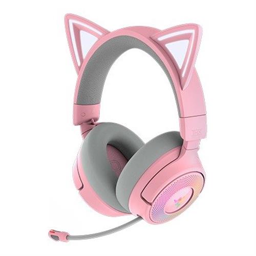 אוזניות גיימינג אלחוטיות Razer Kraken Kitty V3 Pro ורוד