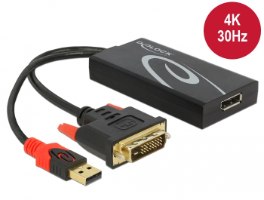 מתאם אקטיבי Delock Active DVI Adapter to DisplayPort 1.2 4K