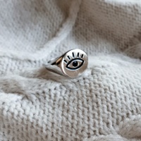 טבעת חותם עגולה עין