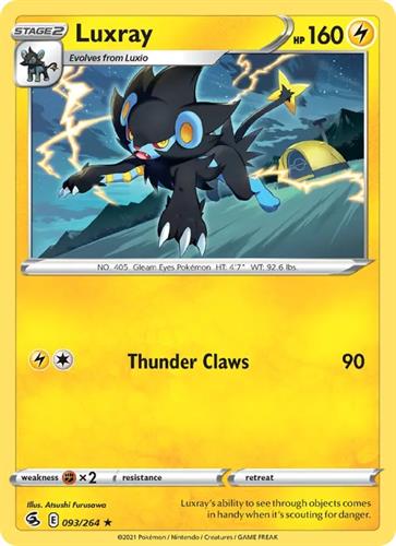 קלף בודד single פוקימון - luxray - Fusion Strike - 093/264