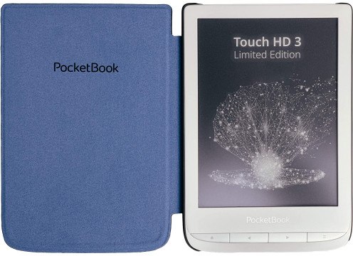 טאבלט לקריאת ספרים - POCKETBOOK 6" TOUCH HD 3 WHITE LIMITED EDITION כולל כיסוי בצבע כחול