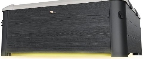 ג'קוזי מרובע 6 מקומות ישיבה MSPA Oslo Plus F-OS063WP – אפור כהה בגימור עץ עם תאורה צהובה בתחתיתו