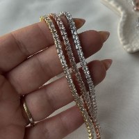 צמיד טניס מרובעים 2 מ"מ | צמיד משובץ