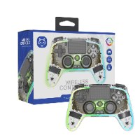 שלט אלחוטי שקוף ל-PS4 ולמחשב עם תאורת LED