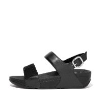 סנדלי לולו הופיקס מעוטר אבנים שחור פיטפלופ FITFLOP (רצועות סקוצ')