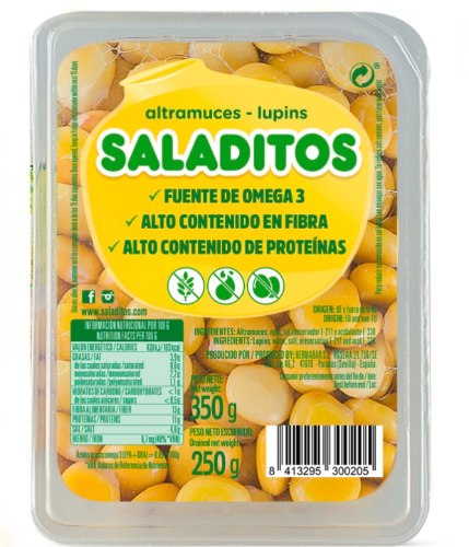 תורמוס במי מלח מוכן לאכילה 350 גרם - Saladitos