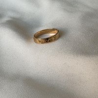טבעת חריטה חלקה - ציפוי זהב