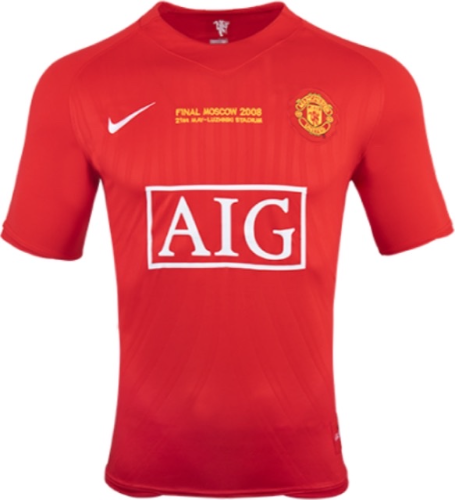 07-08 Manchester United Champion League Home Retro Jersey Shirt