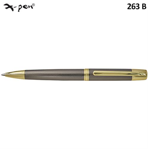 עט סימפוני בגימור טיטניום חרוט קליפס זהב  X-Pen Symphony דגם XP-263