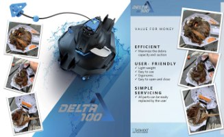 רובוט אלחוטי נטען דגם RC16 DELTA 100 מנקה בריכות 1253005 BESTWAY