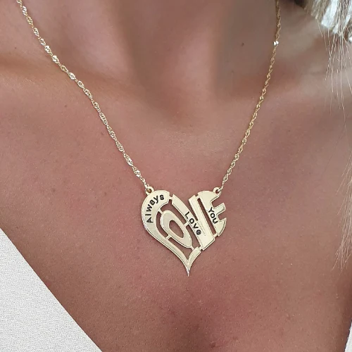 שרשרת LOVE - חריטה