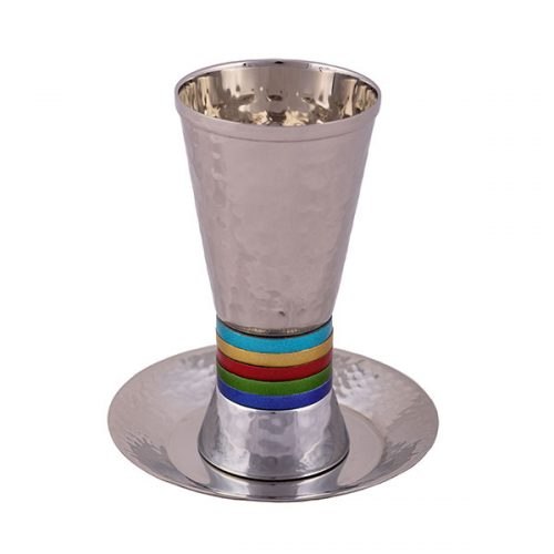 כוס קידוש - טבעות רחבות - צבעוני
