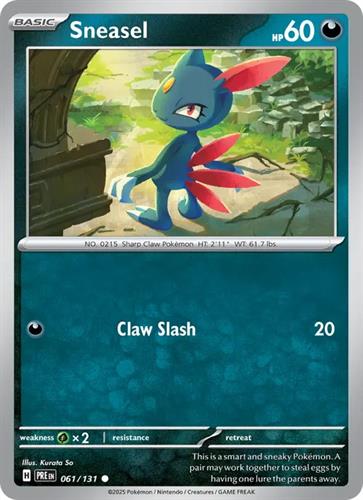 קלף בודד single פוקימון - sneasel - Prismatic Evolutions - 061/131