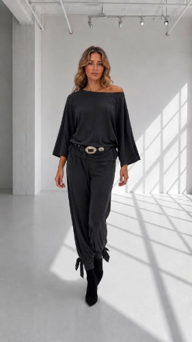 מכנסי קשירה  שחורים
