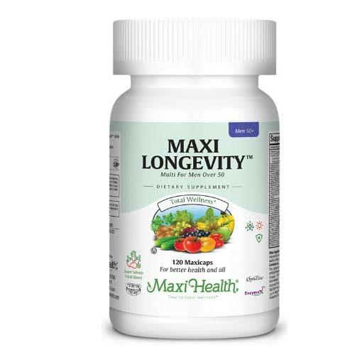 -- מולטי ויטמין ומינרלים לגברים Maxi Longevity -- מכיל 60 כמוסות, Maxi Health