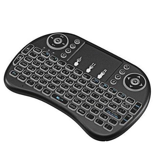 מיני מקלדת אלחוטית -מוארת עם משטח מגע (Touchpad) וסוללה נטענת עברית/אנגלית