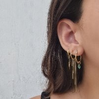 חישוקי זהב 1.8 ס"מ ואבן חן נתלה