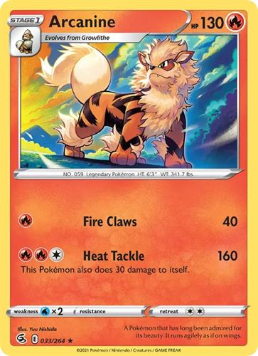 קלף בודד single פוקימון - arcanine - Fusion Strike - 033/264