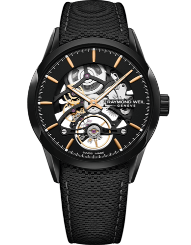 Freelancer Calibre RW1212 Skeleton Men's Automatic Black Watch, 42mm stainless steel, black open-wor