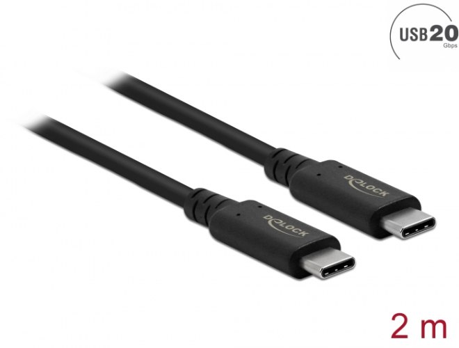כבל מסך Delock USB 4 40 Gbps Coaxial Thunderbolt 3 Cable 2 m