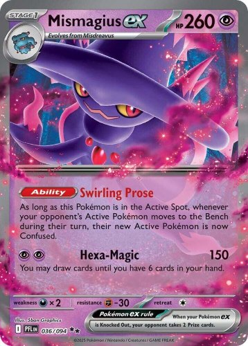קלף פוקימון בודד single - MISMAGIUS EX – Phantasmal Flames – 036/094