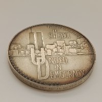 מגדלי התאומים- שנת 2001, מדליה כסף/925, 50 מ"מ, החברה הממשלתית למדליות ולמטבעות
