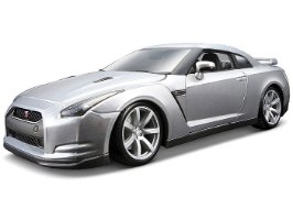 דגם מכונית בוראגו ניסאן ג'י טי אר כסופה 1/18 Bburago Nissan GT-R R35