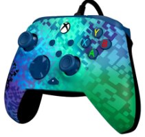 בקר משחק חוטי Turtle Beach Rematch Advanced Wired Glitch Green – מבט קדמי על בקר עם כבל, בעיצוב