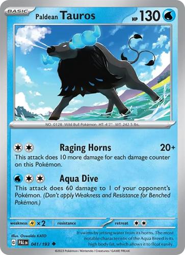 קלף בודד single פוקימון - paldean tauros - Paldea Evolved - 041/193