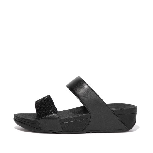 לולו סלייד שחור קריסטל פיטפלופ FITFLOP