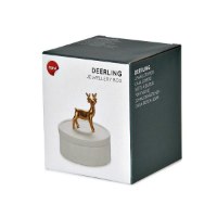קופסת תכשיטים פורצלן עם דמות צבי מוזהב Deerling