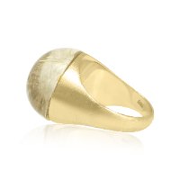 טבעת זהב ואבן רוטיל קוורץ מדהימה