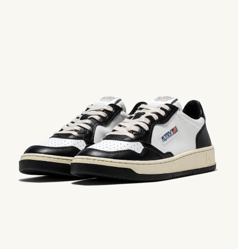 Medalist low sneakers black and white leather - שחור