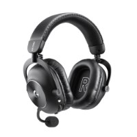 אוזניות גיימינג אלחוטיות צבע שחור Logitech Pro X3 Lightspeed – אוזניה אחת שחורה עם מיקרופון מוצגת על רקע לבן עם USB-C