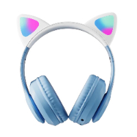 אוזניות חתול אלחוטיות BT עם סאונד באיכות HD, אורות וטעינה