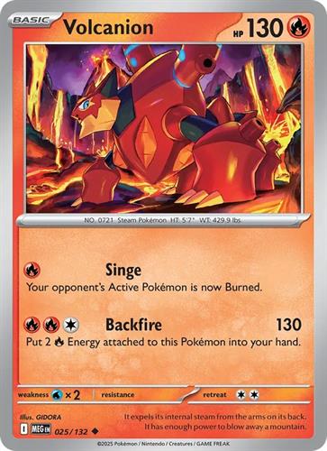 קלף בודד single פוקימון - volcanion - Mega Evolution - 025/132