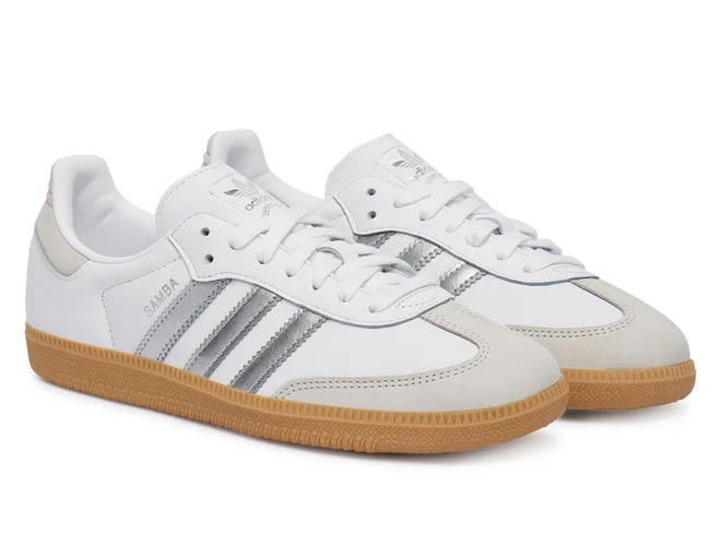 סניקרס אדידס סמבה Adidas Samba לבן כסוף