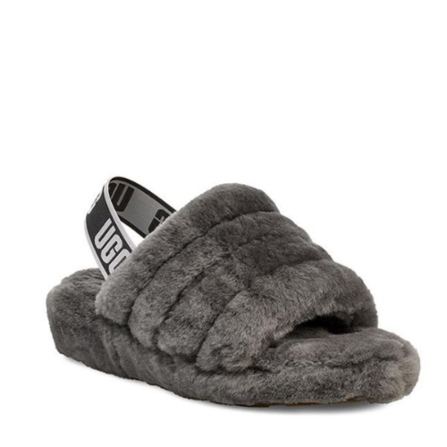 סנדליי UGG FLUFF YEAH SLIDE CHRC | כפכפי אגג רצועה אחורית אפור