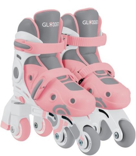גלגיליות 2 ב-1 מתכווננות לילדים גלובר Globber מידה 30-33 בצבע ורוד פסטל