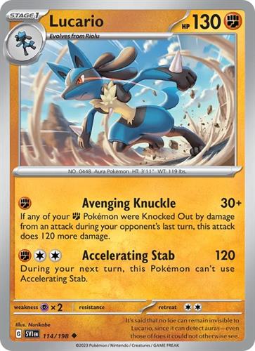 קלף בודד single פוקימון - lucario - Scarlet & Violet - 114/198