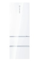 מקרר  3 דלתות האייר 483 ליטר Haier HTW7720DNGW זכוכית לבנה