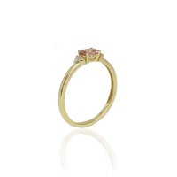 טבעת זהב מיוחדת עם יהלומים ואבן טורמלין
