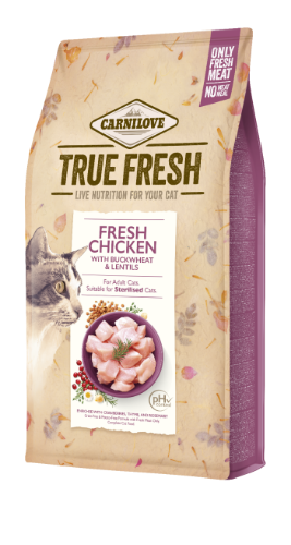 קרנילאב True Fresh לחתול ע"ב עוף 4.8 קג