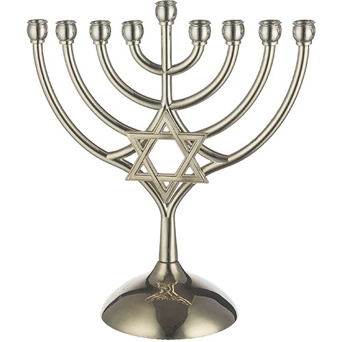 חנוכייה מתכת עם מגן דוד